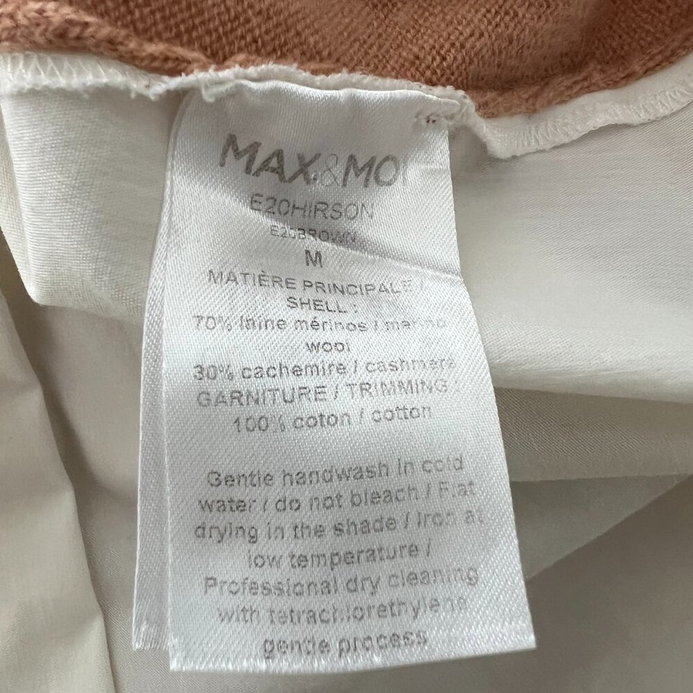 Max & Moi Cashmere Blend Cardigan—Camel Mixed Media Knit |Size M - Picture 4 of 7